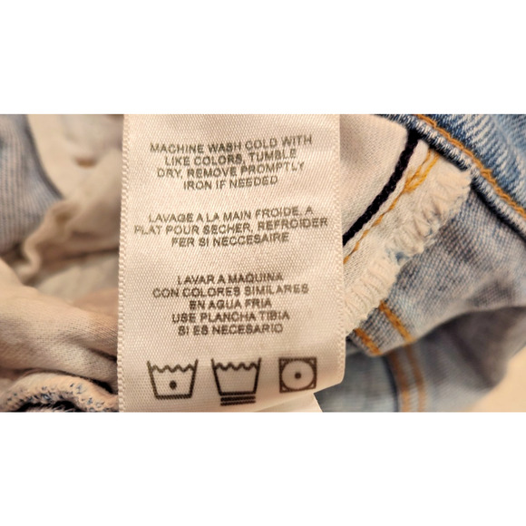 Re/Done Blue Buttonfly 90s High Rise Cotton Women's Ankle Crop Jeans Size 24 - Picture 8 of 9